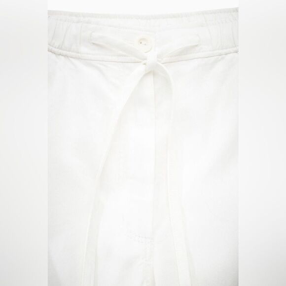 NEW COS Barrel-Leg Drawstring Trousers in Ivory - Picture 4 of 12